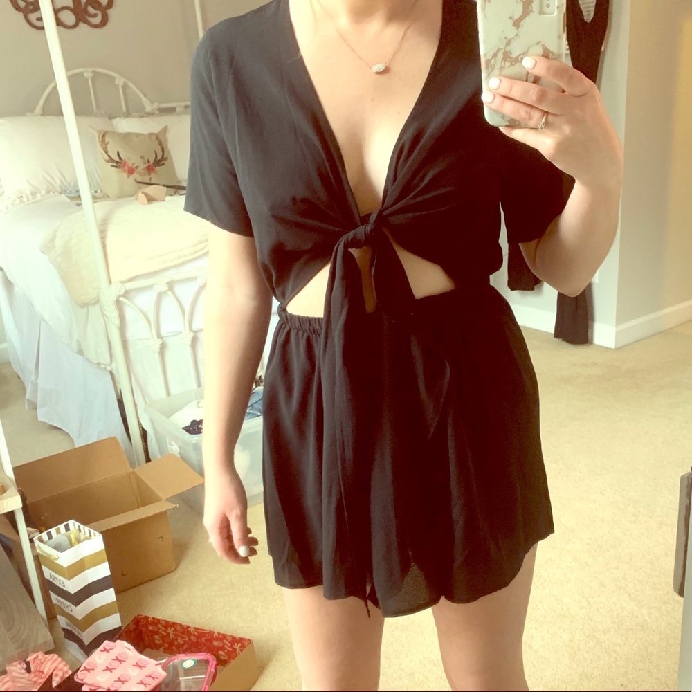 Black cutout romper